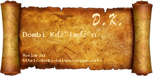 Dombi Kálmán névjegykártya